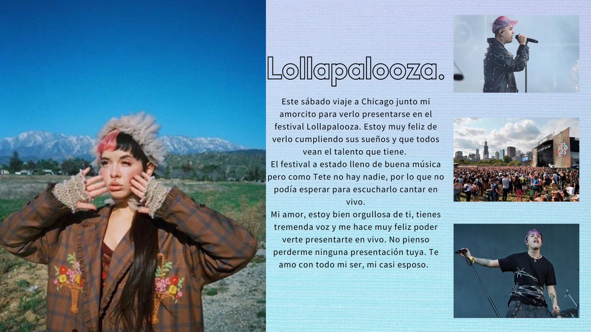 Gracias al lolla por hacer un festival para que todo el mundo escuche a mi prometido que canta bien bonito. Muy feliz de haber asistido. ✨💕

#LollapaloozaRP