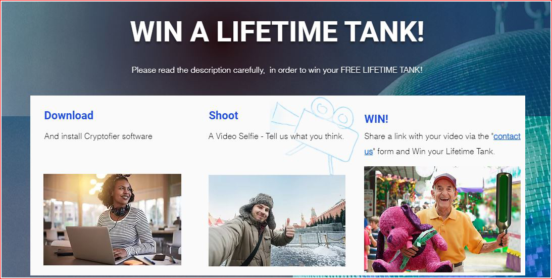 CCryptofier's tweet photo. WIN A LIFETIME TANK!
.
install Cryptofier software
.
A Video Selfie - Tell us what you think.
.
Share a link with your video via:
https://t.co/dv7LvYDZga
.
#cybersecurity #cyberpunk #Cloud #blockchain #decentralized #storage #Transfers #Security https://t.co/3wnvmaBveJ