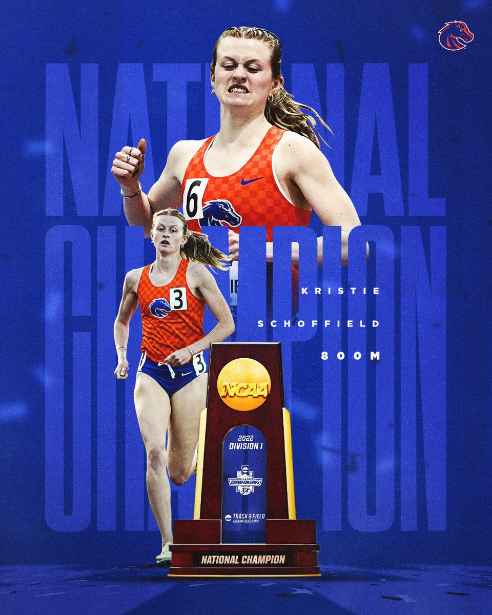 BroncoSportXCTF's tweet photo. 𝐍𝐀𝐓𝐈𝐎𝐍𝐀𝐋 ‼️ 𝐂𝐇𝐀𝐌𝐏𝐈𝐎𝐍 ‼️
KRISTIE SCHOFFIELD, YOU’RE A NATIONAL CHAMPION 🏆🏆

Schoffield takes the women’s 800m title in 2️⃣:0️⃣1️⃣.0️⃣9️⃣ ‼️

#BleedBlue | #WhatsNext https://t.co/lRr4GQn1P9