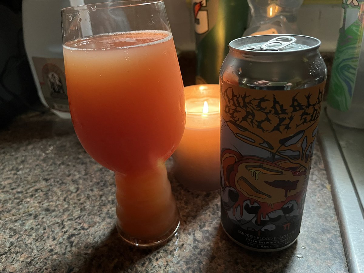 SRtwofourfour's tweet photo. This smoked blood peach sour from Väsen Brewing is something else! #notanIPA got it at K-1 on #columbiapike https://t.co/zAzfXUwJfy
