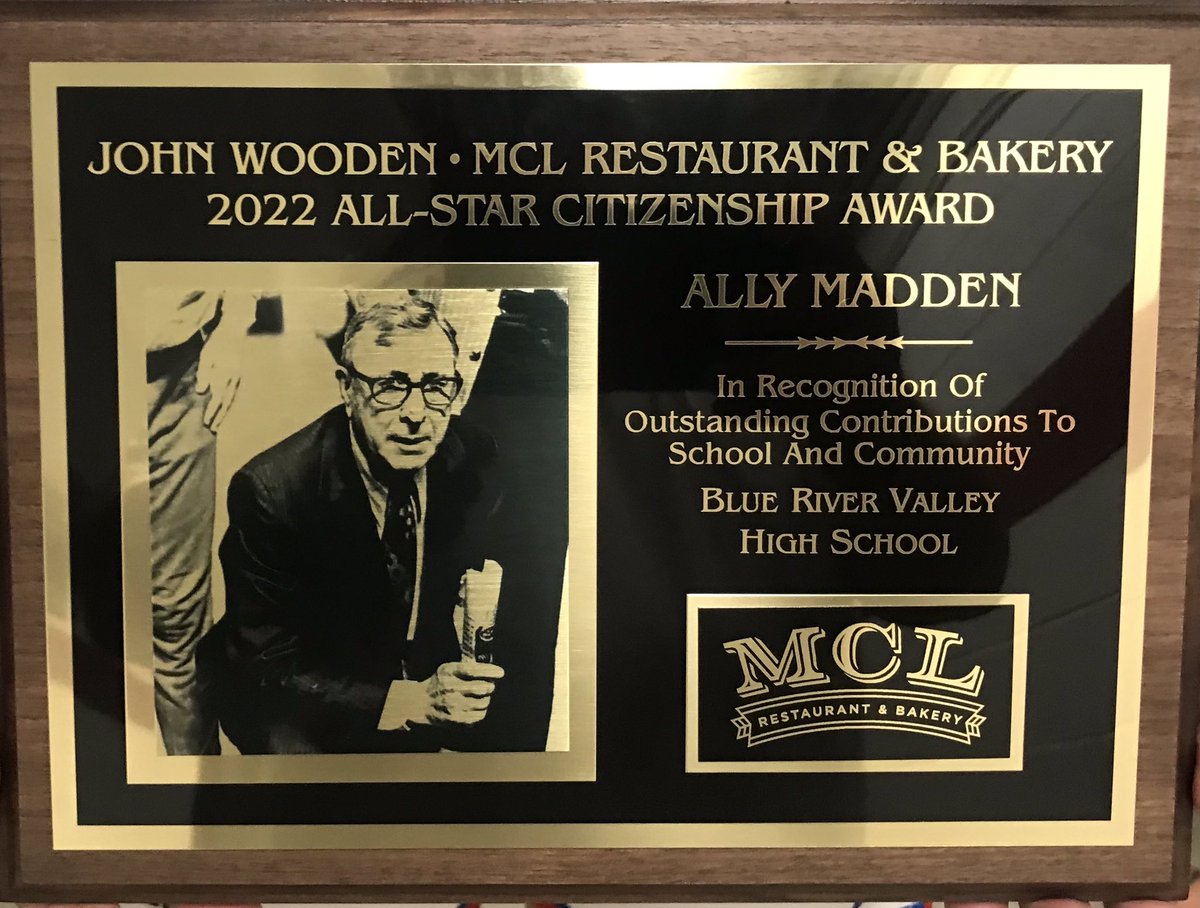 Congratulations to BRV’s All-Star, Ally Madden on receiving the John Wooden Citizenship Award! So VIKING PROUD of this young lady!  <a href="/TheCourierTimes/">The Courier-Times</a> <a href="/TheStarPress/">The Star Press</a>