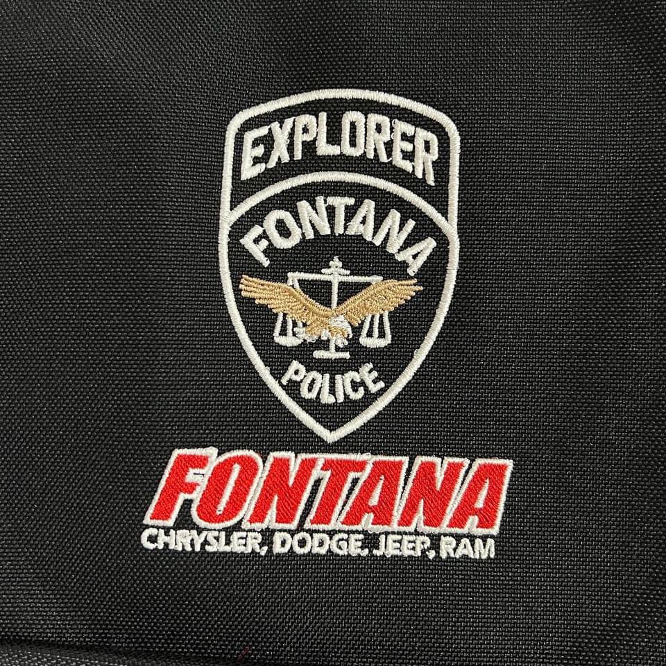 WeGotEmUpland's tweet image. Check out these backpacks for the @FontanaPD Explorers! Contact us today for more information on ordering for your group, team, school, or business!  #fontanapdexplorers #ogiobackpack #embroidery #wegotemtees