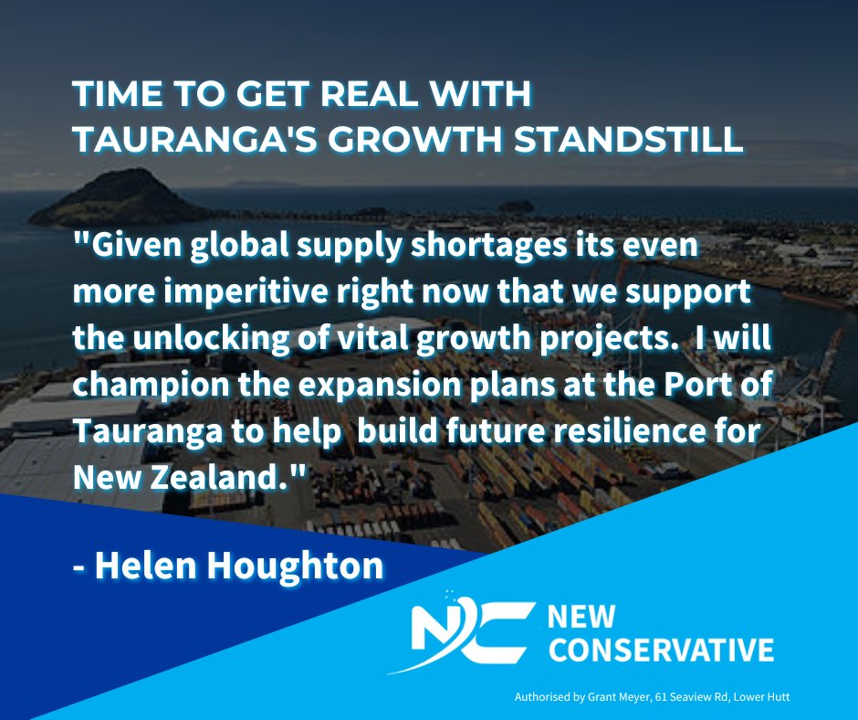 NewConservNZ's tweet photo. Worried about what the future holds Tauranga? #itstimetogetreal Change all that on Saturday 18 June. Vote Helen Houghton, New Conservative NZ (dedicated to public service). https://t.co/1Embxj06vV
