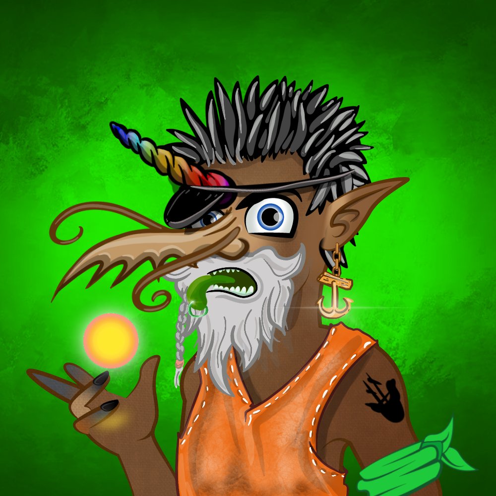 There's a new scoundrel in the sea! Beware of Cap'n' <a href="/S0UPI3/">🍥soupart.eth</a>, he tends to hide the booty he plunders in his beard. He's well-known fer being a Frida Kahlo fan and gettin' others to appreciate her through <a href="/NftFrida/">NFK (Non-Fungible Frida Kahlo) MINTING NOW!!!</a>! 

Can ye guess his favorite color?