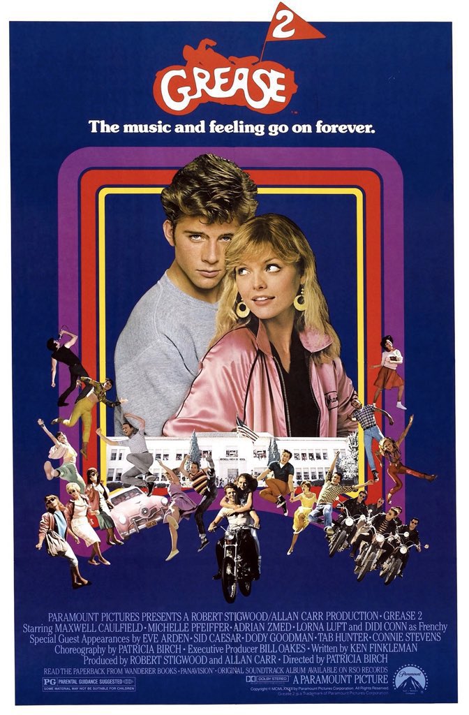 FilmNewsNos's tweet photo. 🎬MOVIE HISTORY: 40 years ago today, June 11, 1982, the movie 'Grease 2' opened in theaters!

#MaxwellCaulfield #MichellePfeiffer #AdrianZmed #ChristopherMcDonald #MaureenTeefy #LornaLuft #PeterFrechette #AlisonPrice #LeifGreen @pamelaadlon #DidiConn #EveArden #SidCaesar https://t.co/xK74LlFWjm