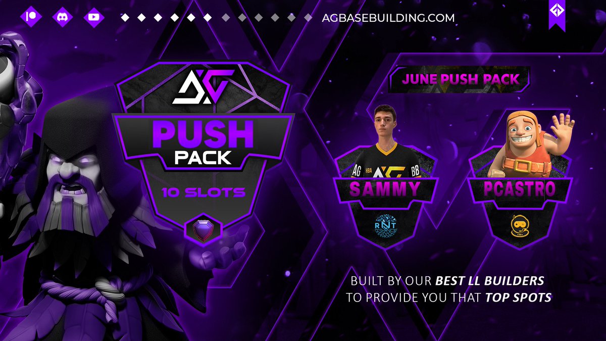 🏆Push Pack🟣
  Just for $25 acquire x5 LL bases in a variety of styles that are suitable for Medium to High LL Pushing. 
  Bases are meticulously crafted to assist you in reaching the top of the globe. It's only open to ten people, so act quickly.

agbasebuilding.com/products/push-…