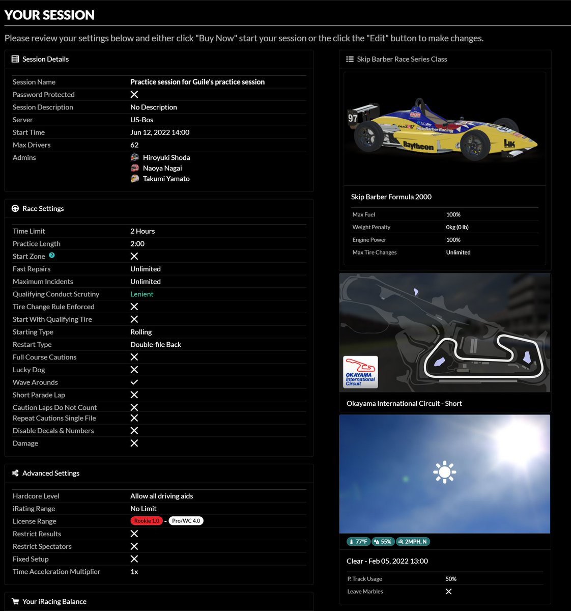 mechanic_hsda's tweet photo. #iRacing #SkipBerber #OkayamaShort
ぐぉらジョニー!まだアップしてないんかい!とお嘆きのあなた。本日2時からプラクティスセッションを開催します。Pass無し、コンディション適当、プラのみ、ダメージ無しの2時間となります。挙ってお誘いあわせの上ご参加願います。 https://t.co/Vp867pzrLf