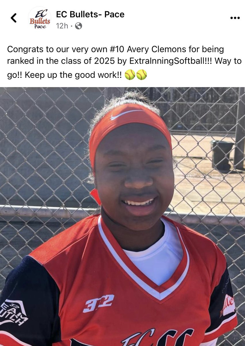 Avery Clemons (@clemonssoftball) on Twitter photo Im so excited and appreciative to be ranked in the class of 2025 by ExtraInning Softball. I plan to continue working hard & growing as a softball player.This is only the beginning.
<a href="/ExtraInningSB/">EXTRA INNING SOFTBALL</a> <a href="/ECBPace/">EC Bullets- Pace</a> <a href="/LegacyLegendsS1/">Legacy & Legends Softball</a> <a href="/MeanGreenSB/">UNT Softball</a> <a href="/BaylorSoftball/">Baylor Softball</a> <a href="/TWUSoftball/">TWU Softball</a> <a href="/fchs_softball/">Forsyth Central Softball</a> Im so excited and appreciative to be ranked in the class of 2025 by ExtraInning Softball. I plan to continue working hard & growing as a softball player.This is only the beginning.
<a href="/ExtraInningSB/">EXTRA INNING SOFTBALL</a> <a href="/ECBPace/">EC Bullets- Pace</a> <a href="/LegacyLegendsS1/">Legacy & Legends Softball</a> <a href="/MeanGreenSB/">UNT Softball</a> <a href="/BaylorSoftball/">Baylor Softball</a> <a href="/TWUSoftball/">TWU Softball</a> <a href="/fchs_softball/">Forsyth Central Softball</a>