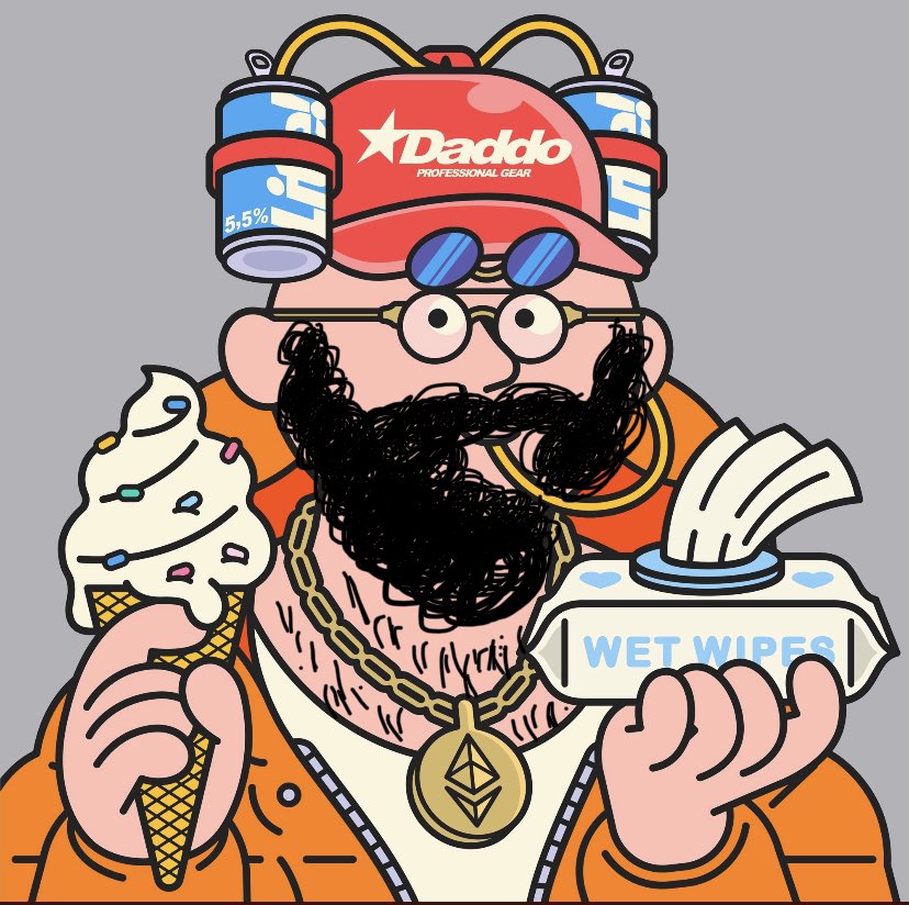 NFT_Daad's tweet photo. @DadnessNFT @hoflips @RamiDraws @RamiDraws please do this draft justice. Dad needs a proper beard with the lawn chest to match. https://t.co/JhDldLbfIs