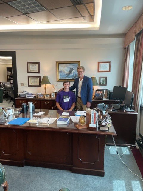 HazelGreenHigh's tweet image. Nathan Curry, Jackson Baeder, AJ Hay, &amp;amp; Brayden Sexton are our AL Boys State Delegates. They had an awesome week! Jackson is pictured with Dr. Eric Mackey, AL State Superintendent of Education. Congratulations to Nathan Curry who won a Citizenship Award! #ReadySetForwardMCSS