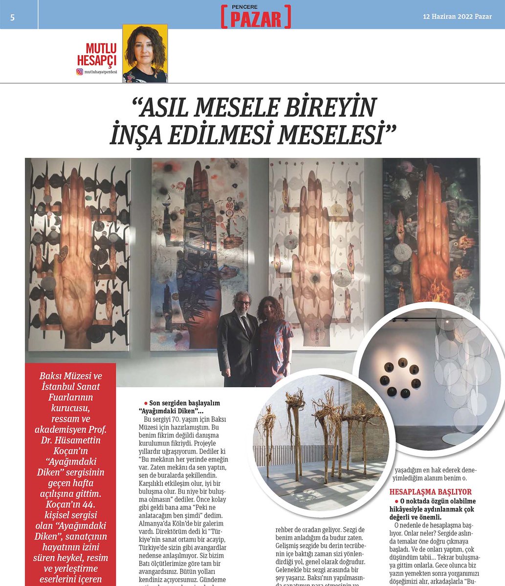 🖋️ "Asıl Mesele Bireyin İnşa Edilmesi Meselesi"

Mutlu Hesapçı, ressam ve akademisyen Prof. Dr. Hüsamettin Koçan ile konuştu. Bugün Gazete Pencere Pazar'da! gazetepencere.com/asil-mesele-bi…

<a href="/mutluhesapci/">mutlu hesapçı</a> <a href="/husamettinkocan/">hüsamettin koçan</a> <a href="/BaksiMuzesi/">Baksı Museum</a> #MutluHesapçı #HüsamettinKoçan #AyağımdakiDiken