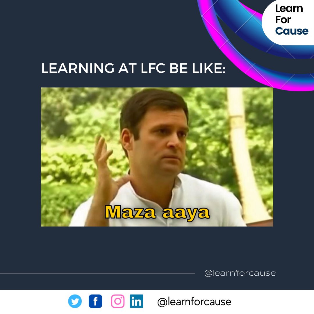 LearnForCause's tweet photo. Learn and have fun at Learn For Cause programs.
Start your career journey with us!
Follow us -
#learnforcause #causememe #teamcause #career #causemarketing #causecommunity #meme https://t.co/YskBps5lK1