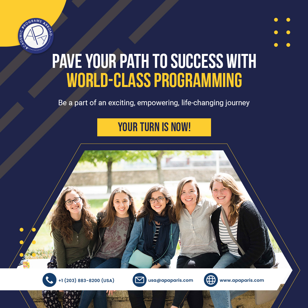 APAParis's tweet photo. Why Study Abroad? 
⦁ Experience The Adventure of a Lifetime
⦁Gain a Competitive Edge 
⦁Make Friends 
⦁From Home and Abroad 
⦁Get Real-World Work Experience 
Find more: https://t.co/2nByVW06Ts
.
.
#apa #dakar #paris #france #senegal #admissions #study #students #goabroad https://t.co/wU77Aepix6