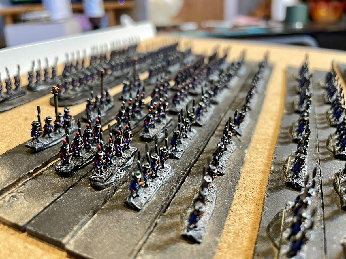 SvenFu's tweet photo. Two weeks of dotting with a brush and scratching my head have resulted in this. Bases left to do π₯² (there are many painting services, but what we really need are basing, decaling, flagging and shielding services!). #6mm https://t.co/OvzfO3E36U