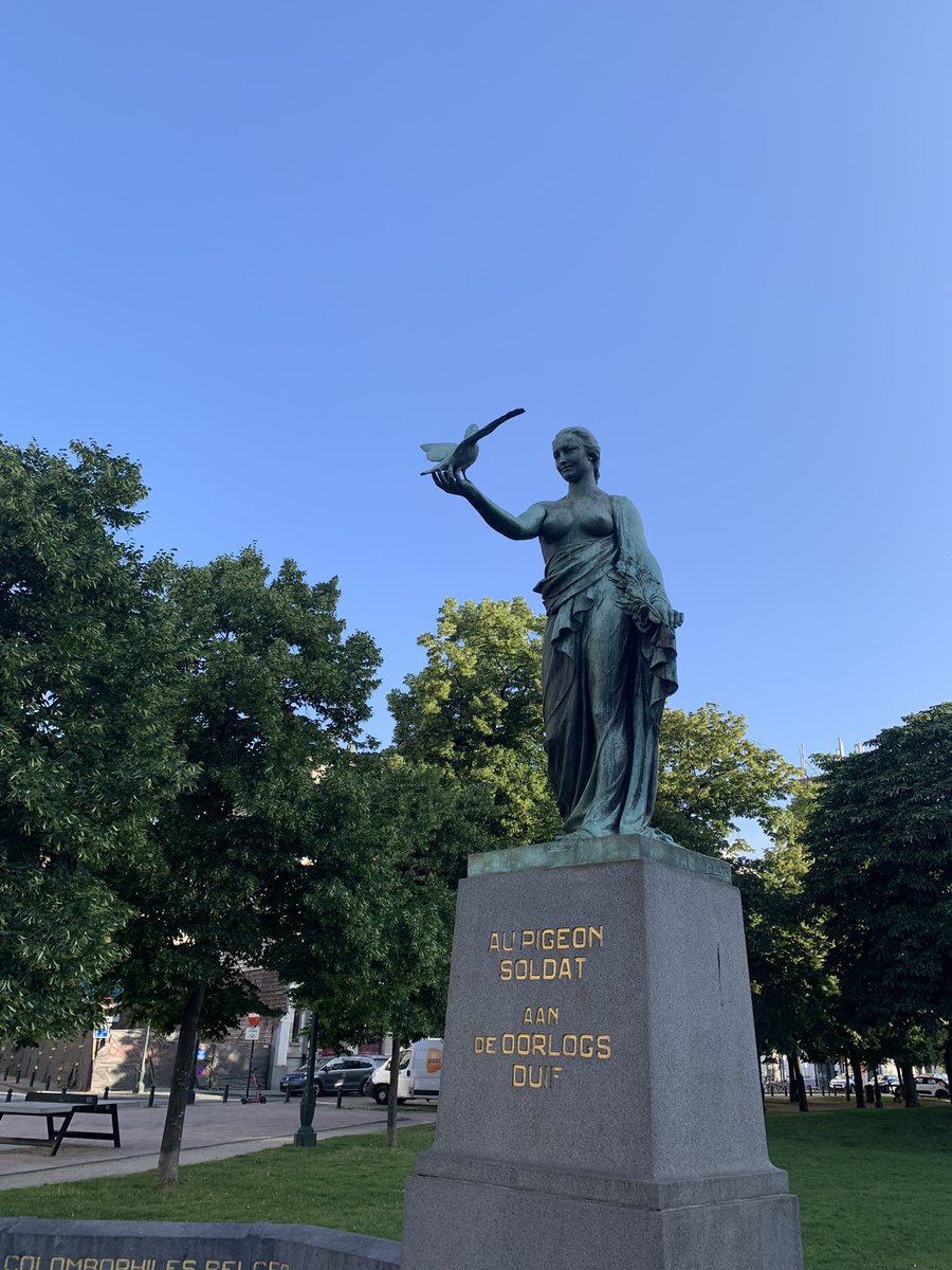 CommisLou's tweet photo. @holland_tom Not sure if you’ve snuck it into your RiH club catalogue instead, but on the off chance: here’s Brussels’ memorial to pigeon soldiers for your eagerly anticipated ‘birds in history’ episode. 🐦 https://t.co/hGmpOTGlU1
