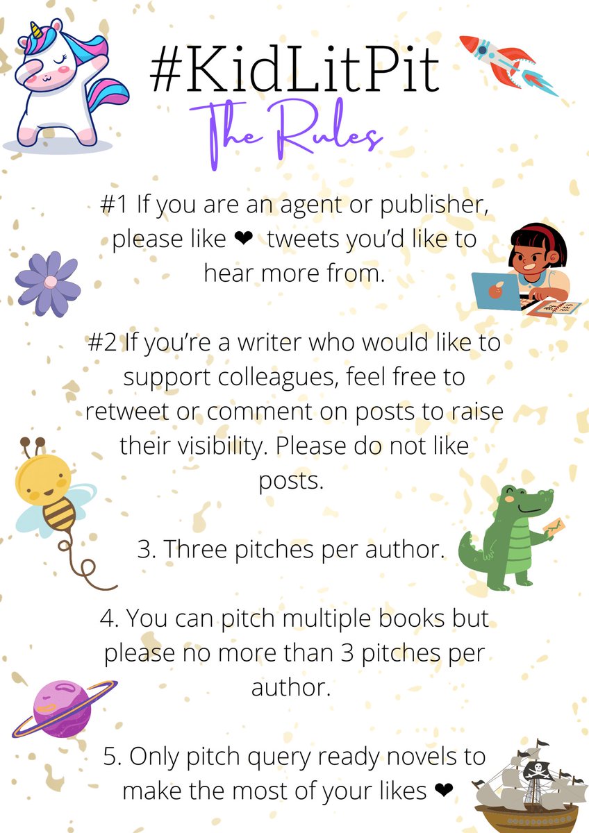 kidlitpit's tweet image. It’s the post we’ve all been waiting for: the #KidLitPit rules! 

Remember that #KidLitPit starts at midnight GMT. If you’re not sure when that is for your time zone, please check out our website. 

thekidlitpit.blogspot.com/2022/06/when-i…