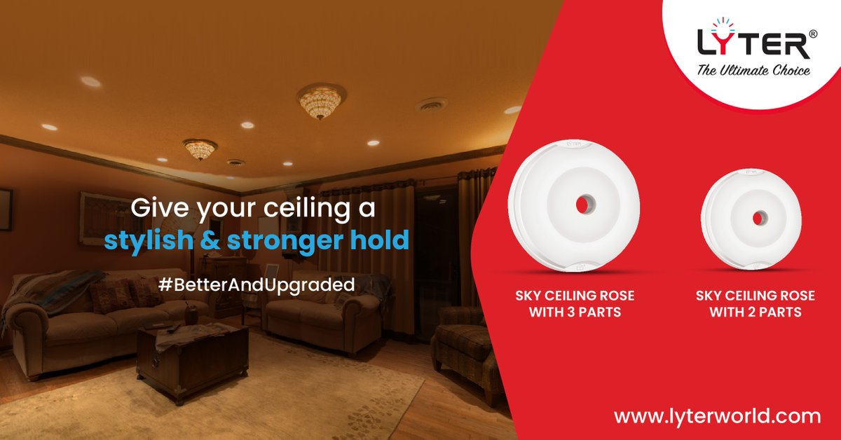 thelyterworld's tweet photo. #BetterAndUpgraded -Elevate the look of your living room with our premium range of quality #Ceilingroses, featuring #ergonomicdesign, #easyinstallation, and optimum ceiling blend.
Choose #Lyter today!
π : https://t.co/htMK1sG87q
βοΈ : + 91-9833623624 https://t.co/AqIhnCdleM