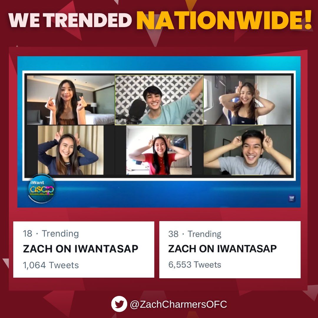ZachCharmersOFC's tweet photo. Thank you so much solid charmers, zacham cookies, zachbel bunnies &amp; everyone for tweeting with us ❤️ Thank you so much for supporting our smillenial charmer, Zach Guerrero! You guys are the best, we love you all 🥳🤗✨

ZACH ON IWANTASAP
#ASAPmalaya 

@ASAPOfficial @zachrguerrero https://t.co/N6TN1TwcIn