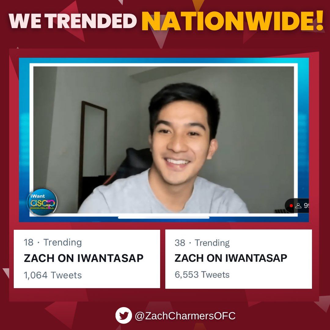 ZachCharmersOFC's tweet photo. Thank you so much solid charmers, zacham cookies, zachbel bunnies &amp; everyone for tweeting with us ❤️ Thank you so much for supporting our smillenial charmer, Zach Guerrero! You guys are the best, we love you all 🥳🤗✨

ZACH ON IWANTASAP
#ASAPmalaya 

@ASAPOfficial @zachrguerrero https://t.co/N6TN1TwcIn
