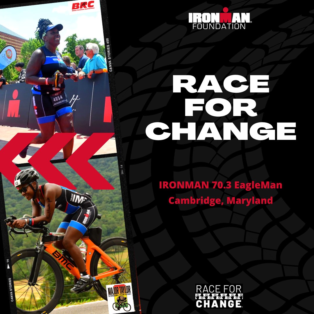 MTICAlliance's tweet photo. TODAY we're participating in the @IRONMAN 70.3 Eagleman race in #Cambridge, MD- courtesy of @IMF_Foundation #RaceForChange. Good luck to our athletes!  #EachforEqual #raisingthebar #RaceForMore #DEI #triathletes #GivingGloballyActingLocally #TEAMIMF #AnythingIsPossible https://t.co/JIwYNNfUVM