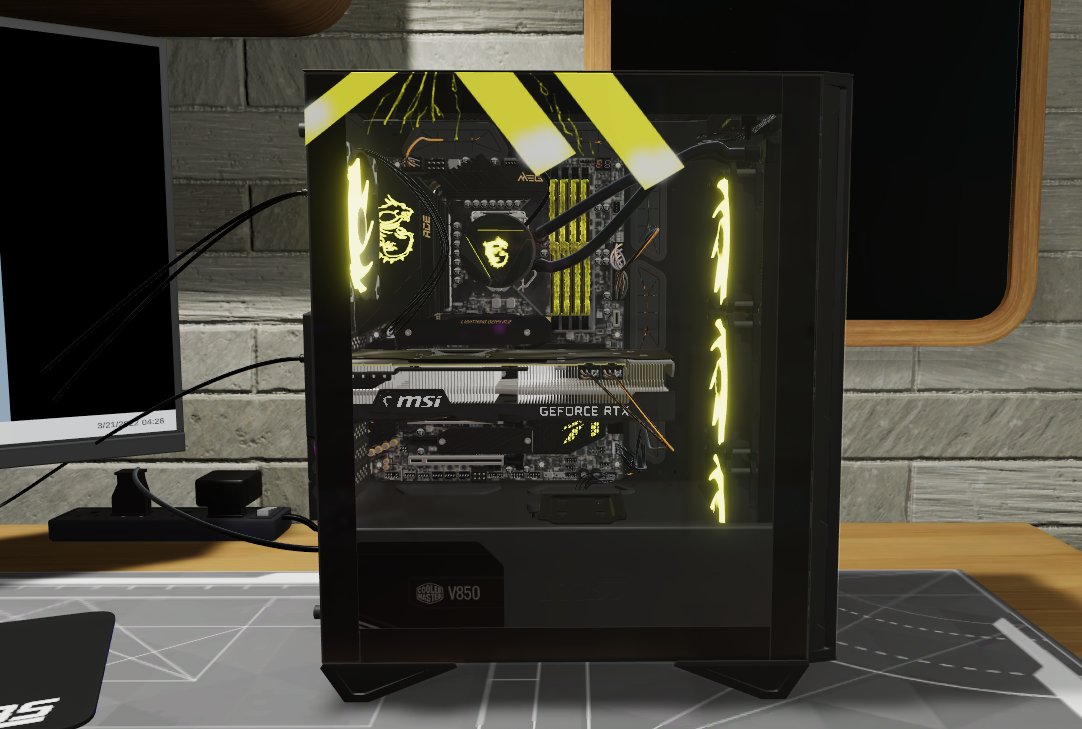 Kapider6's tweet photo. Yellow Lighting Touch ⚡️
@msigaming 
@PCBuildingSim 
#MSIXPCBS2 https://t.co/pI26MfadfO