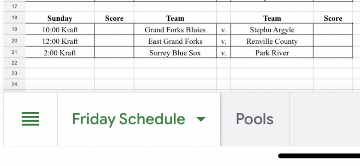 GFBluesBaseball's tweet photo. Here’s how Sunday looks for the final day of the Robert Montgomery Memorial Tournament https://t.co/vNIJODf7QB