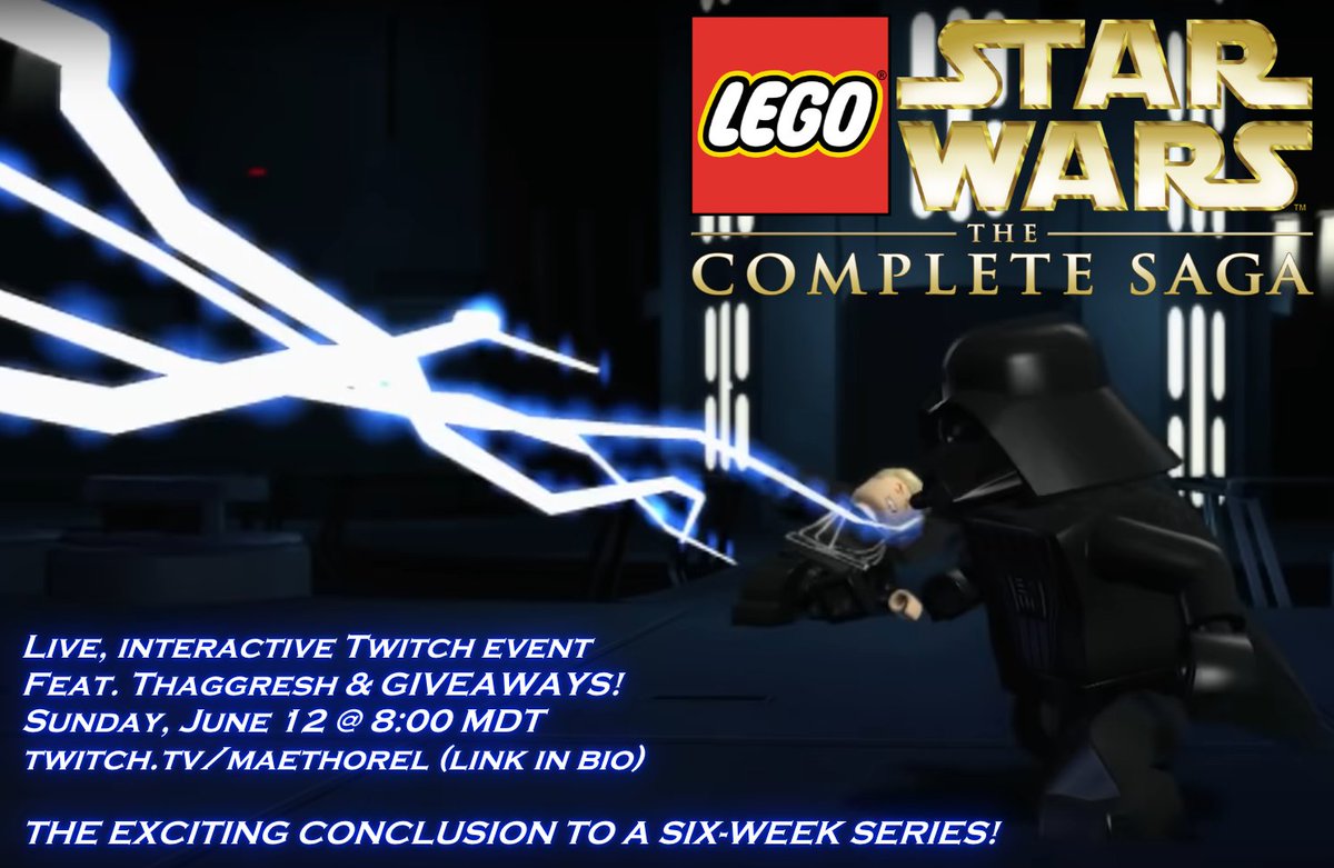 Finale time! Been at this for over a month, & @thaggresh & I are thrilled to share the closing episode of @legostarwarsgame with you on @twitch. Bring your friends - more viewers = better rewards! #legostarwars #lego #starwars #thecompletesaga #theskywalkersaga #finale #giveaway
