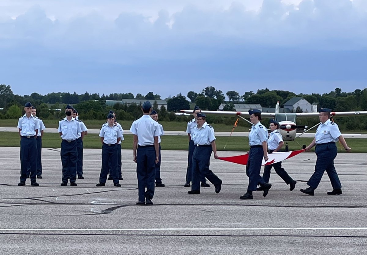wttewaall's tweet photo. Filled with pride at the 812 Hanover Air Cadets 50th Annual Ceremonial Review; Reviewing Officer Col (Ret’d) Alex Ruff, MP shared inspiring words. Sunset ceremony was deeply moving. @AlexRuff17 @TownofHanover @812AirCadets https://t.co/U28knX272z