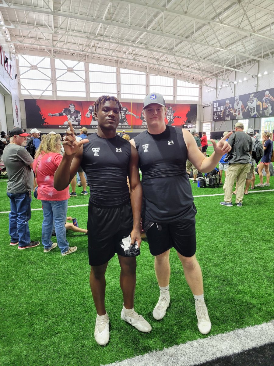 Had a great time at Texas Tech Camp!🟥⬛🔥🏈
<a href="/coachwendel1/">Doug Wendel</a> <a href="/CoachGreedy/">Brice Musgrove Sr.</a> <a href="/XavierRuffin9/">Xavier Ruffin</a> <a href="/TexasTech/">Texas Tech University</a> <a href="/JoeyMcGuireTTU/">Joey McGuire 🌵</a> <a href="/CoachKennyPerry/">Kenny Perry 🌵</a> <a href="/LoganTillman/">Logan Tuley-Tillman</a>