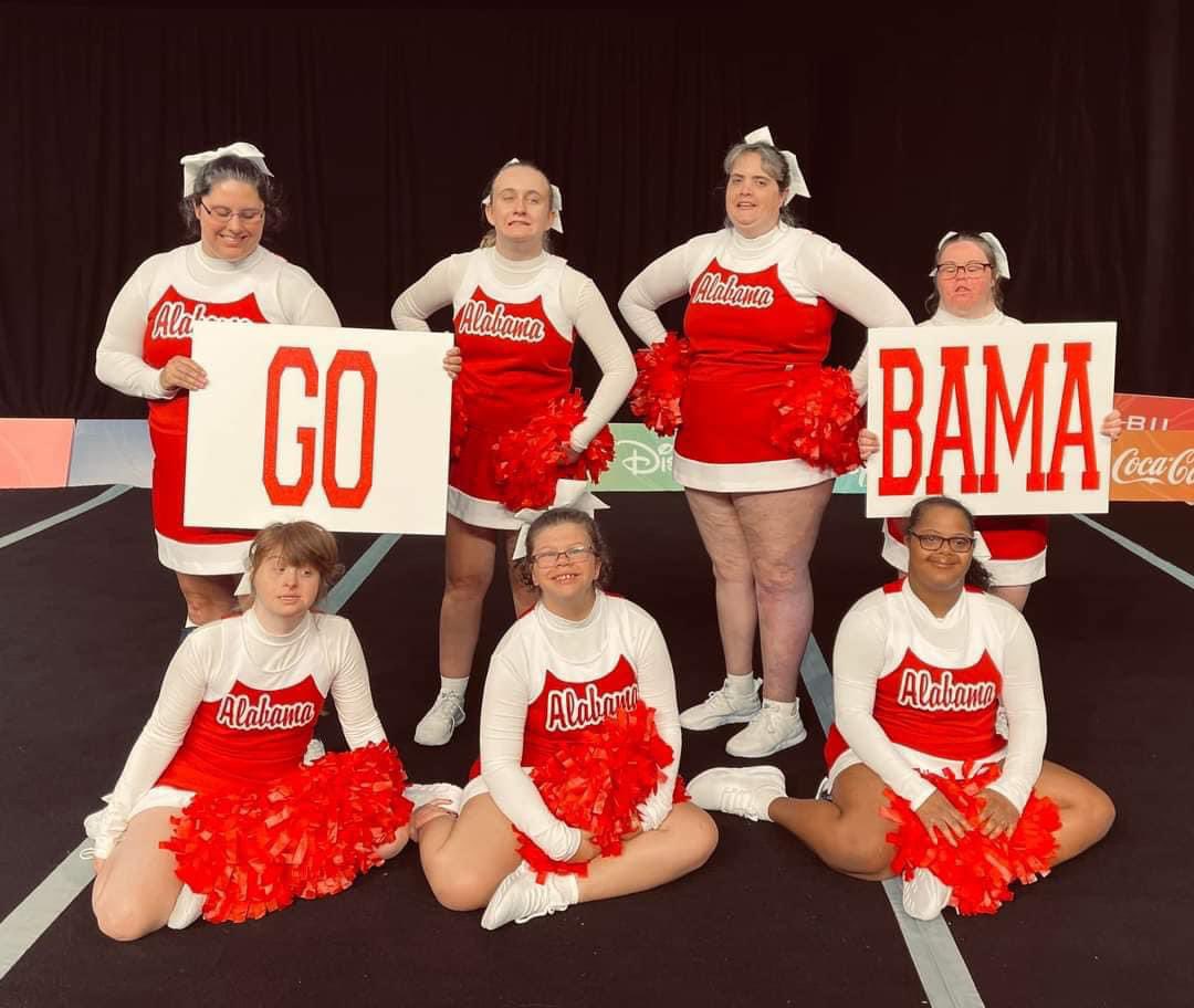 candice_dodson's tweet photo. Alabama Cheerleaders making history - First Traditional Cheer Squad for the State! Thank you to @future1sjerseys for supporting Team Alabama! #ihavethebestjob #wearthefuture #future1s #specialneeds #lookgoodplaygood https://t.co/A9subEFFL6