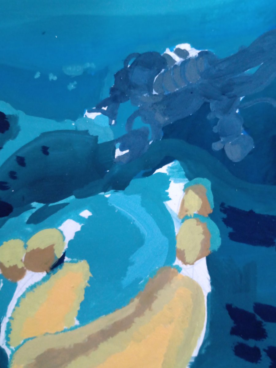 verdeoceano's tweet photo. I'm working on a color study and since I'm basically self-taught I'm just discovering how most gouache colors work. https://t.co/FPZf5Q3sHZ