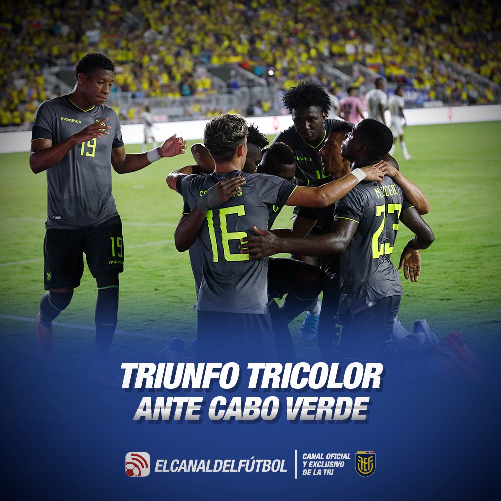ElCanalDFutbol's tweet photo. 🤩¡INVICTOS EN LOS AMISTOSOS DE JUNIO!

@LaTri 🇪🇨1⃣  (Jordy Caicedo)

#CaboVerde 🇨🇻 0⃣

🔜 #Ecuador 🇪🇨 volverá a jugar en la Fecha FIFA del mes de septiembre ⚽️ https://t.co/mxZfNHGL7C