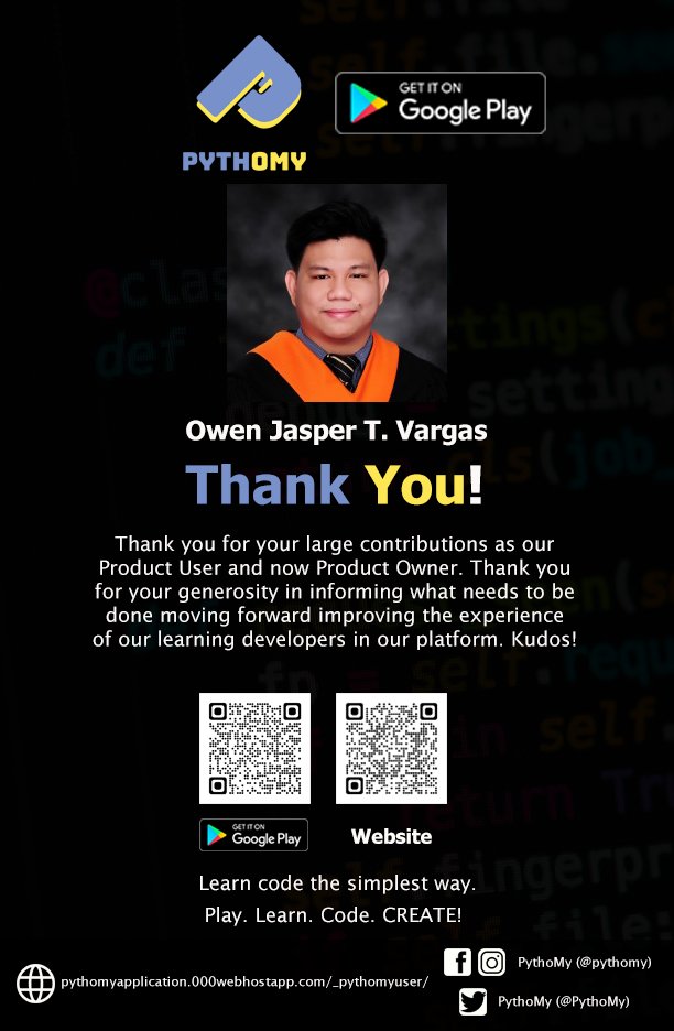 PythoMy's tweet photo. Thank you for your great contributions, Owen. Congratulations and kudos! Keep up the good work. We are looking forward to working with you more. β
#Recognition #Contribution #PythoMy #Programming #Coding #Python https://t.co/jYba0JBDdj