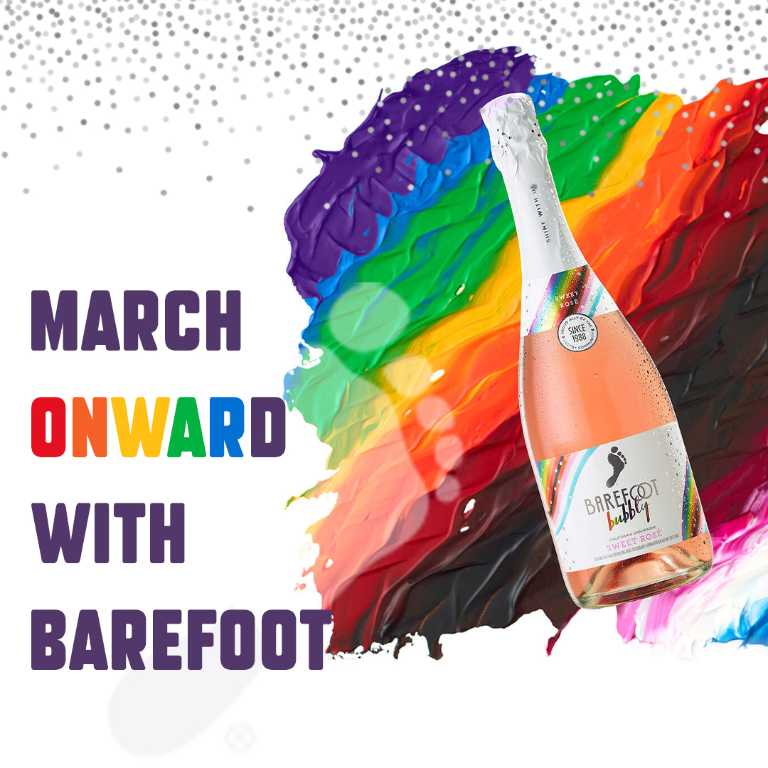 Our friends at @barefootwine have been long standing supporters of LGBTQIA+ communities. Help your customers celebrate Pride month with their Sweet Rosé Bubbly Pride edition. Connect with us today to place an order.