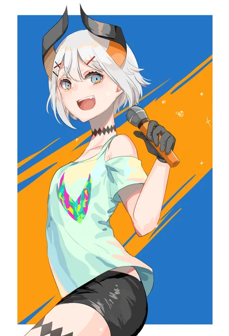 レヴィちゃんファイト〜!!🐘
#Vカニ #絵リファ 