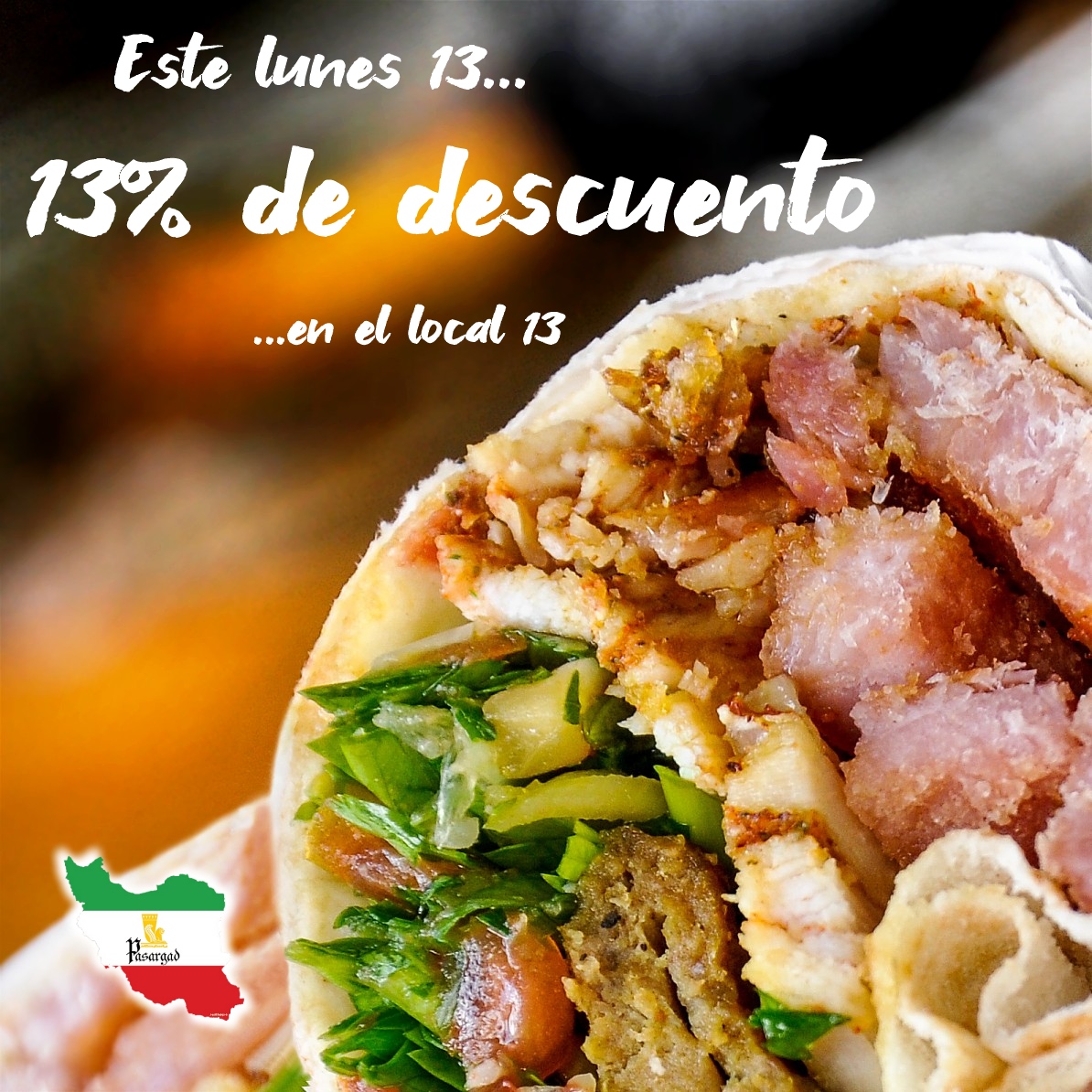 Volvemos con la promoción del 13% de descuento, para este lunes 13, en el local 13
