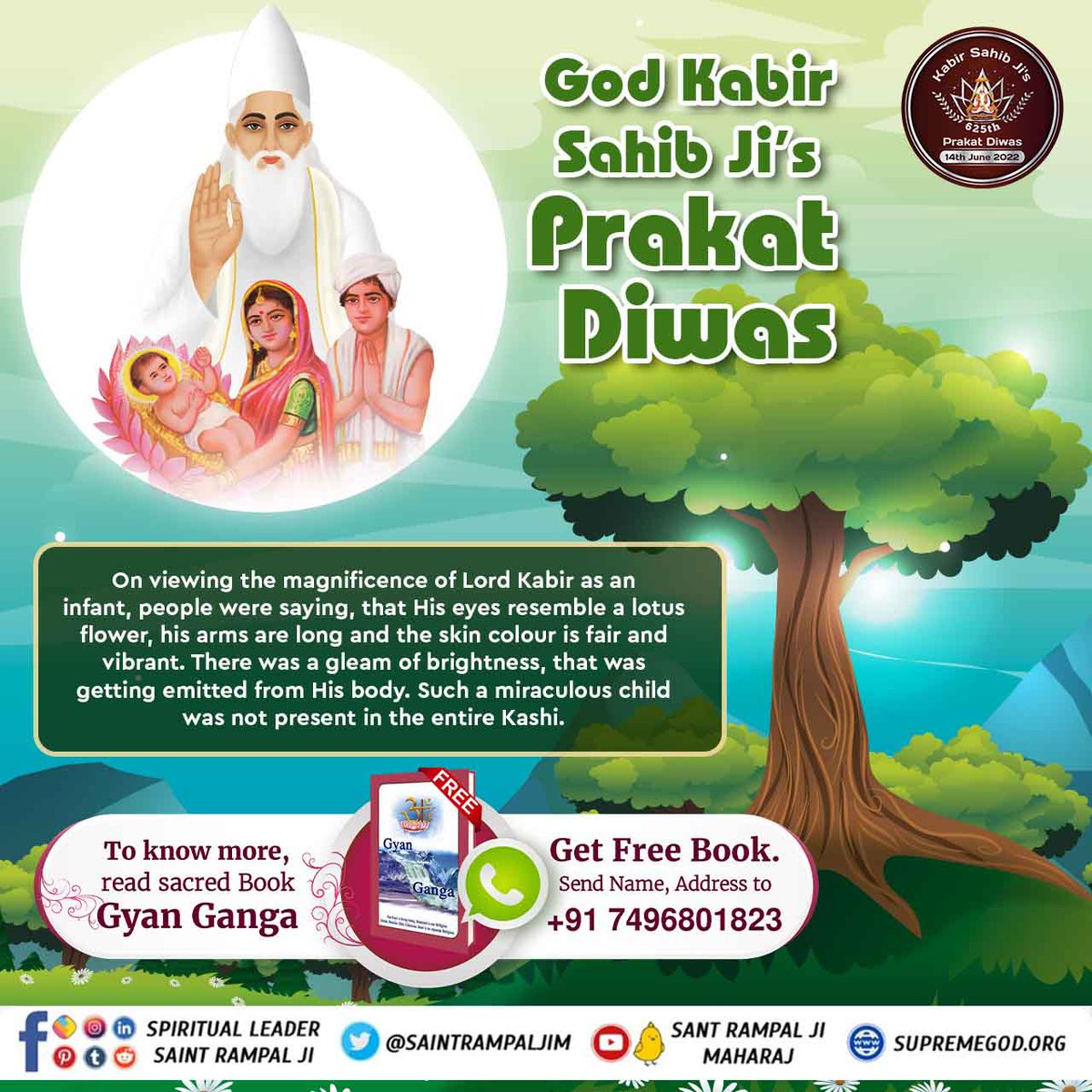umeshkumar7027's tweet photo. Yes, KABIR SAHIB, whom the world ignorantly considers merely a mystic Poet or just a Saint, is the Supreme God in reality.
#2DaysLeftForKabirPrakatDiwas
Kabir Prakat Diwas 14 June https://t.co/yCqti1mx40
