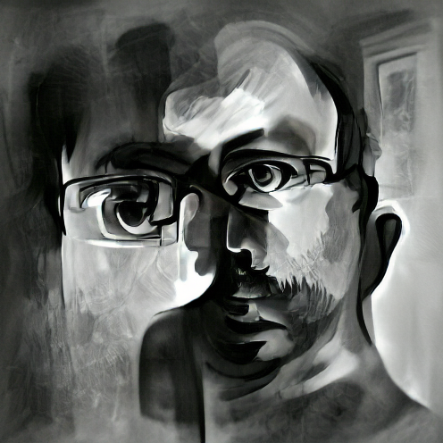O_T_Human's tweet photo. Self-portrait in a monochrome style (#FXGO) #art #artist #artwork #nft #nfts #nftcollector https://t.co/PW85gLneeF