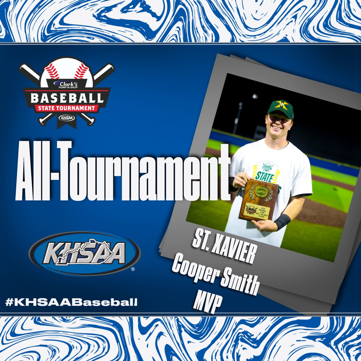 KHSAA's tweet photo. Congratulations to St. Xavier's Cooper Smith on earning Most Valuable Player and All-Tournament honors. https://t.co/7W24Ypj6Im