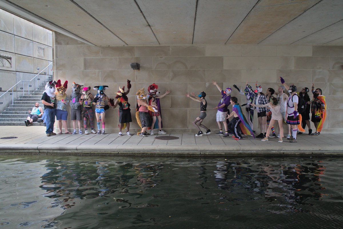 FloofElectric's tweet photo. Here, we had a fantastic photo op at the canal by the Indiana State Museum! (2/3) https://t.co/5TwkCFNNhQ