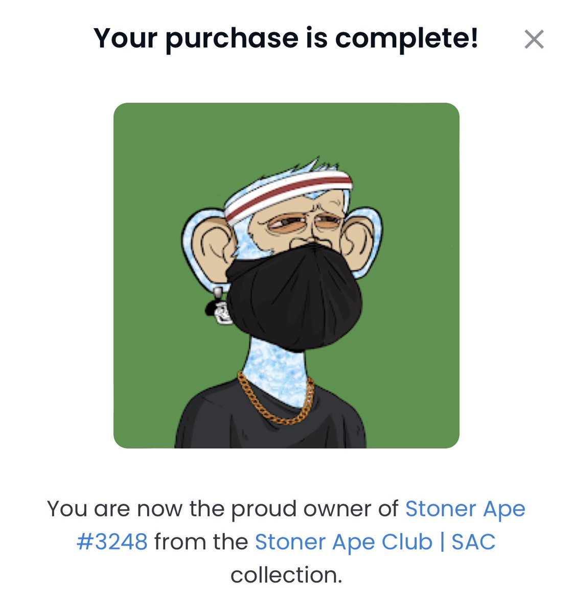 SECURED THIS DIAMOND STONER APE AT .11 ETH WHAT A STEAL 😤😤😤

We due for a stoner ape giveaway? #SAC #SACPAC 😏