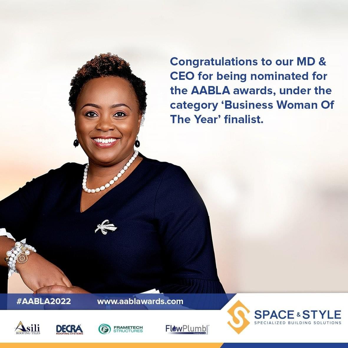 GasAllstars's tweet photo. Congratulations @WinnieNgumi, Managing Director of our main sponsors @spaceenstyle on your nomination as the Business Woman of the year  In the AABLA awards.
All the best and God bless you for your continued support.

#KanairoFinest
#SpaceandStyle https://t.co/jtaqVMISFP