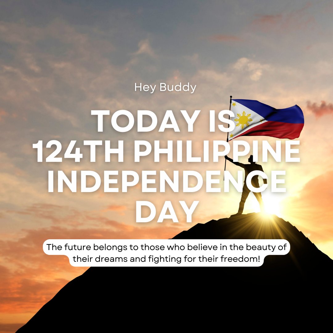 Buddyitsokay's tweet photo. Today is Philippine's 124th Independence Day! 🇵🇭 #IndependenceDay #Kalayaan2022 #HeyBuddy https://t.co/4yhXtkNTVo