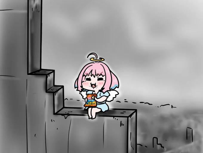 地上に遊びに来た天使のりあむちゃんはオジサンの霊と出会うのでした 