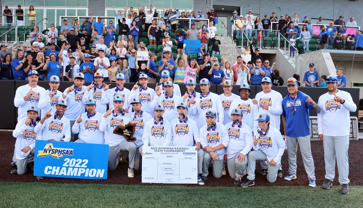 HCSAthDept's tweet photo. PERFECT SEASON!
Congrats to our Deposit-Hancock baseball team on completing a 23-0 season with Saturday's Class D state championship win at Binghamton University!
Check out pics & get more info on Hancock's Facebook page at https://t.co/8l5wIyJbPM
#LGDH #DHNation #StateChamps2022 https://t.co/9ytuKTgIIC
