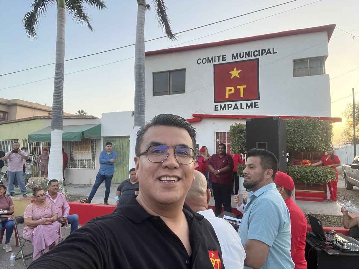 ramon_flores_'s tweet photo. Desde la ciudad Jardín, inauguración Oficinas PT Empalme, un gusto saludar a la militancia @PTSonora comprometidos a seguir esta lucha del lado pueblo. @geovanna_b @AlbertoAnayaGt @PTnacionalMX https://t.co/KhqKLwVMLP