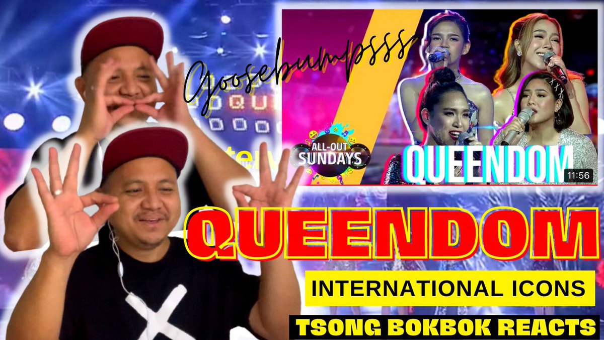 TsongBokbok's tweet photo. Goosebumps!
The Divas of the QUEENDOM take on the hits of INTERNATIONAL ICONS Reaction Vlog is out now. To watch, just click the link 👉 https://t.co/FcFbdNyw4A
Enjoy lang mga tsong. Stay safe. God bless us all.
#Queendom #AllOutSundays #ReactionVlog #TsongBokbokReacts https://t.co/FSnGHS0eo6