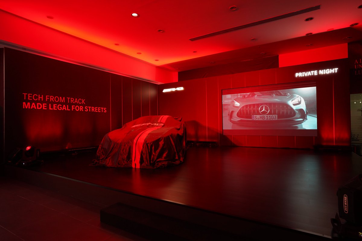 MercedesBenzInd's tweet photo. An exclusive night, metal music and a fine collection of single malt. The Mercedes-AMG GT Black Series deserves it all.
#PrivateNight #GTblackSeries #AreyouAMGready https://t.co/tsvnT3lV0N
