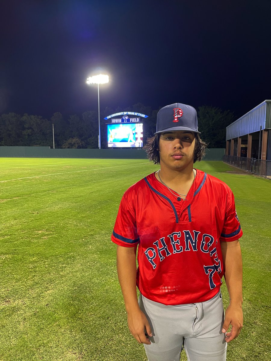 FiveToolETX's tweet photo. F: Tyler Rebels 4, Phenom 15U American 3
PoG: @Peighton85 2-3, 2B, 2 RBI
Pitcher: @dorian_reyes22 4.1 IP, 7K, 4H
Notable: Aaron Wolfe 1-2, 2R, BB https://t.co/H4IMhjHZn9