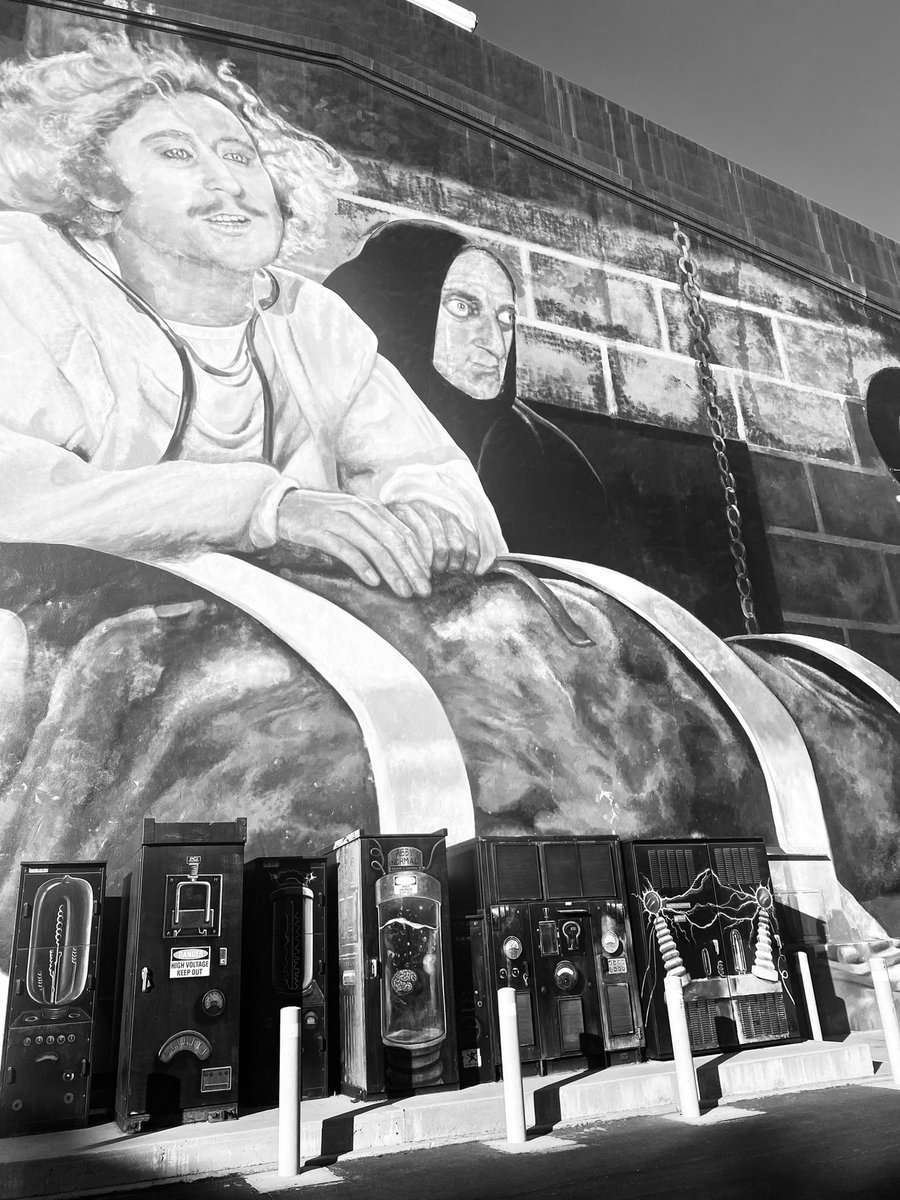 AmandaCallas's tweet photo. Love 💕love the @MelBrooks Young Frankstein mural @FoxStudioLot!  The classic movie 🎥 old Hollywood treasures around the lot have been such a treat of the @producersguild Produced By conference today! #ProducedByConference #producedby2022 #hollywood #movies #OldHollywood #fox https://t.co/p6AgvqGQ3B